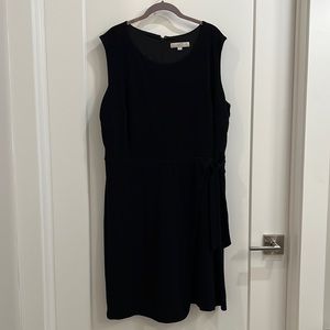 Loft Plus Black Sleevless Dress with Side Tie